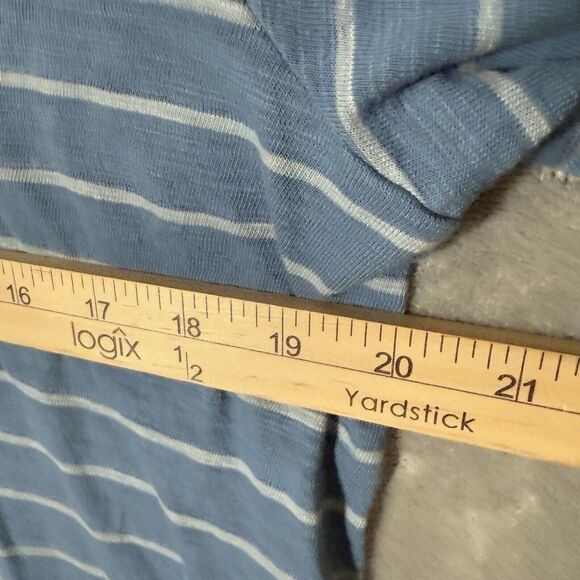 NWT Vince Hooded Shirt Medium Long Sleeve Light Blue Striped Preppy Old Money - Picture 6 of 12